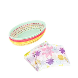 Assorted Meadowland Food Baskets & Tissue Paper