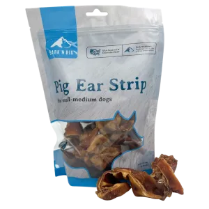 BarkNBig USA Pig Ear Strip Dog Treat, 12ct