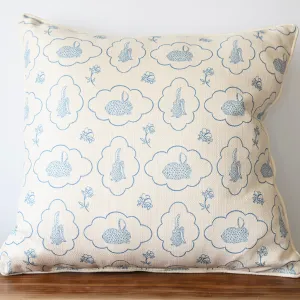 Blue Bunny Pattern Oversized Square Pillow