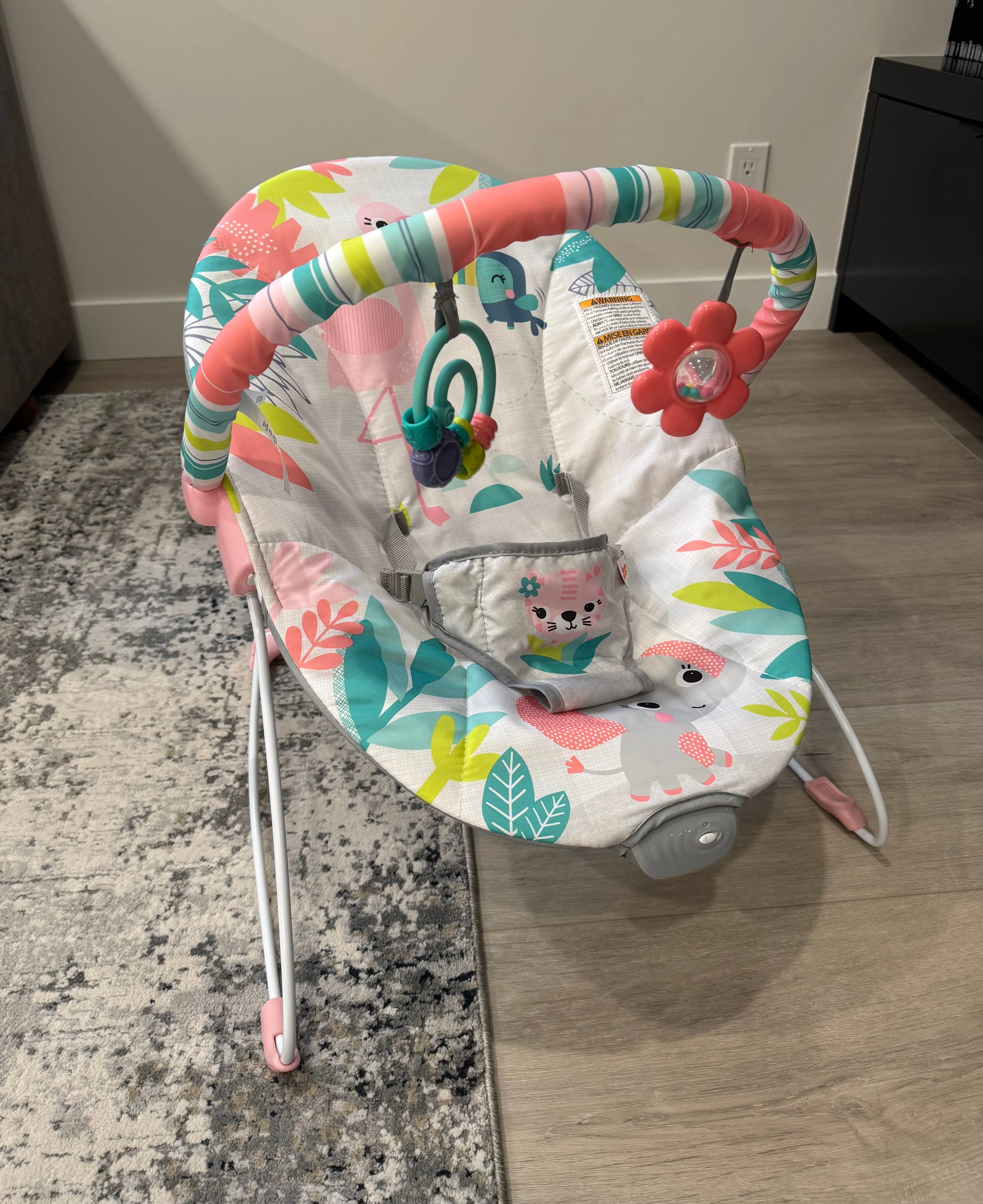 Bright Starts Flamingo Vibes Vibrating Bouncer