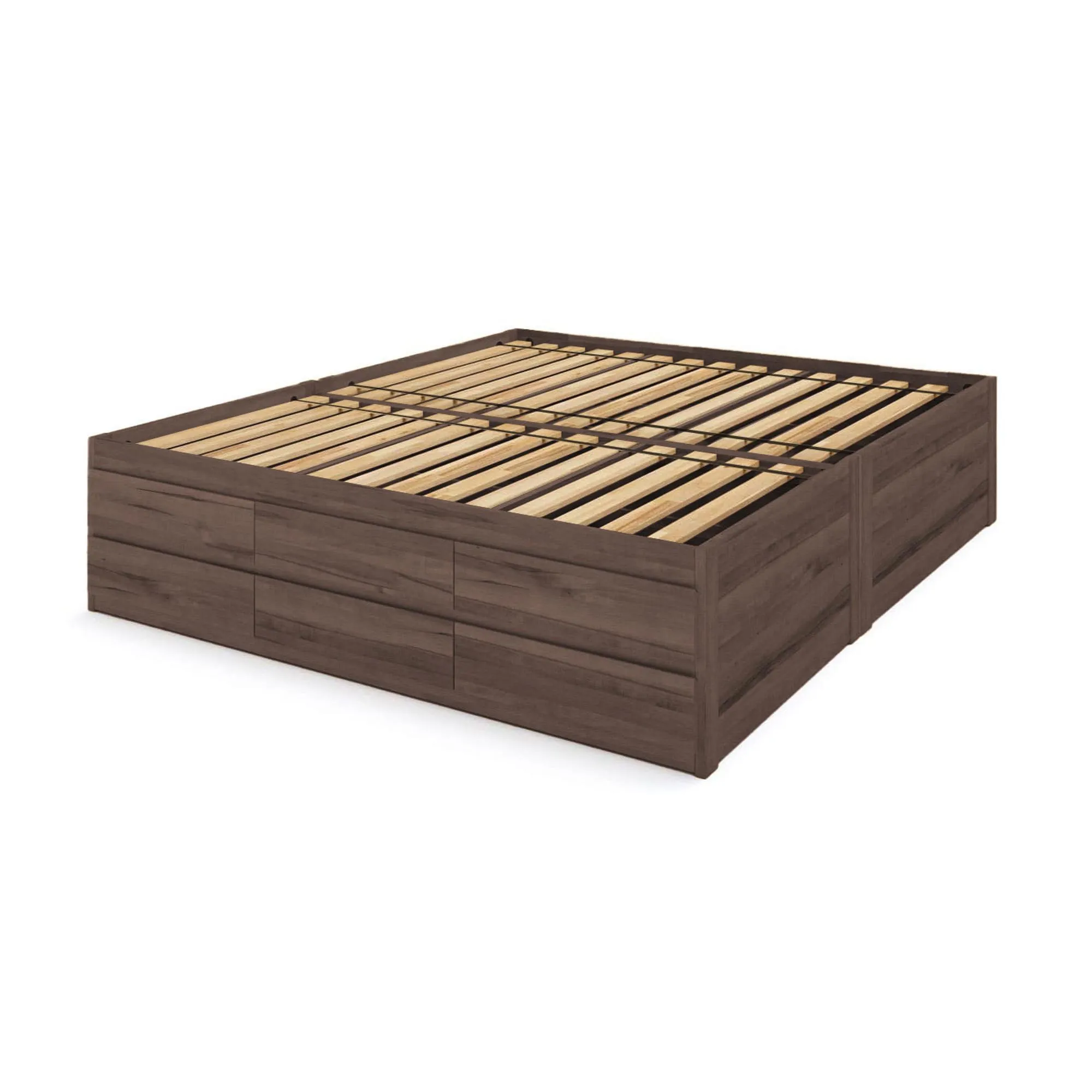 Captains Bed Eco Solid Wood Queen Size w/6 Drawers (Double Level)