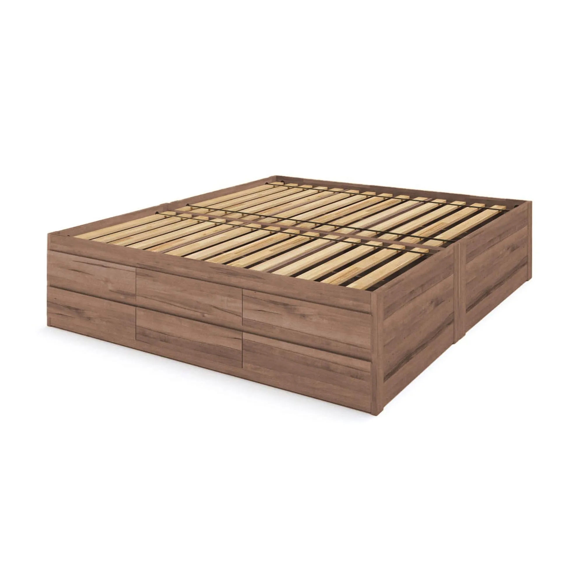 Captains Bed Eco Solid Wood Queen Size w/6 Drawers (Double Level)