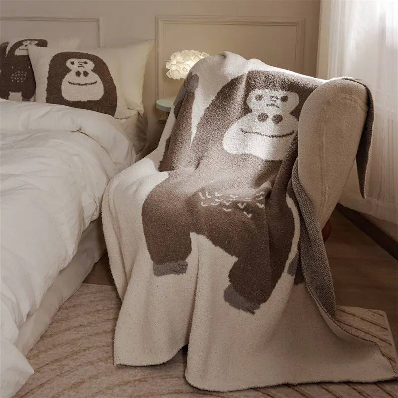 Chimpanzee Throw Blanket and Pillows