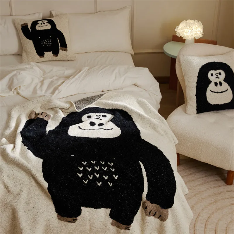 Chimpanzee Throw Blanket and Pillows