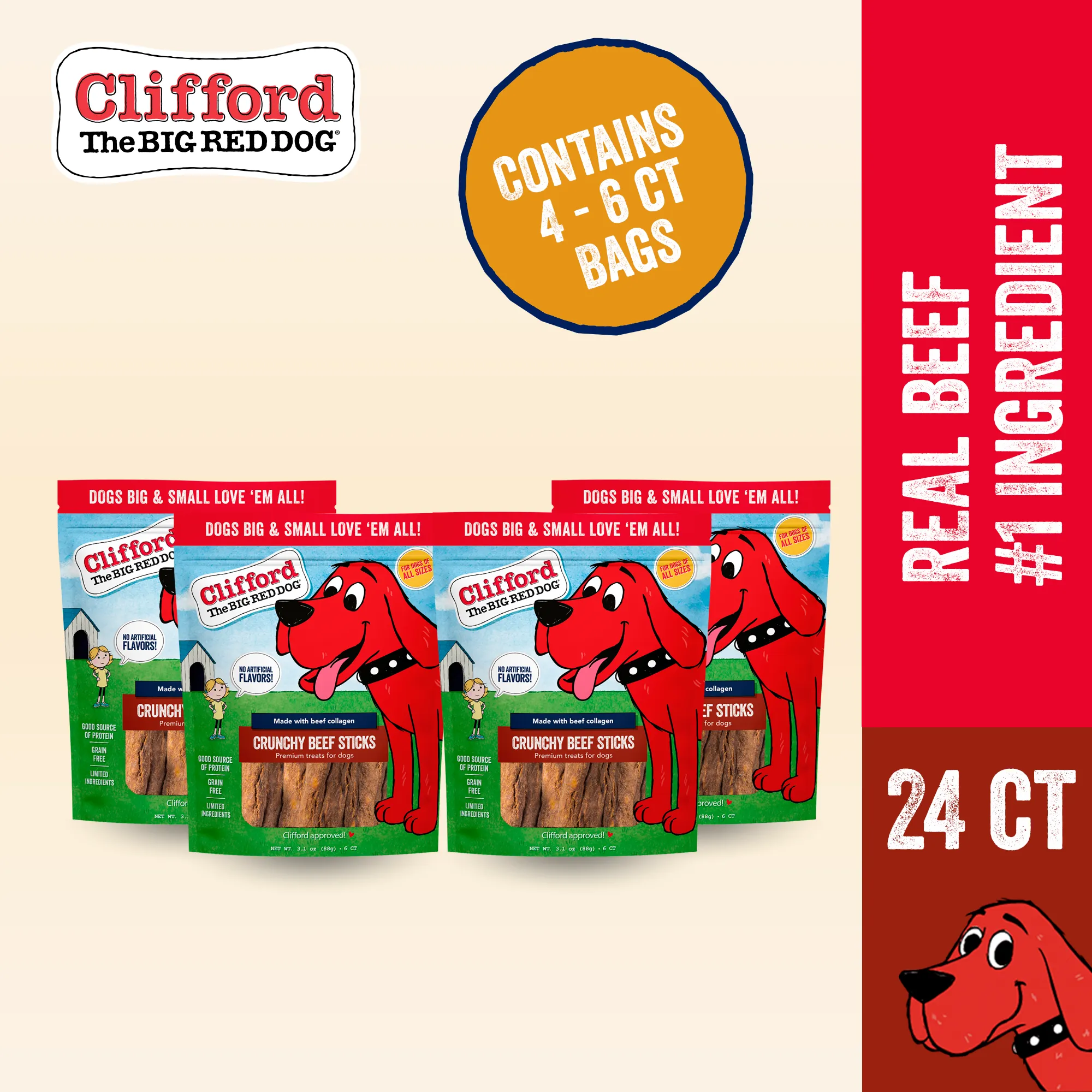 Clifford® Crunchy Beef Sticks 24 ct