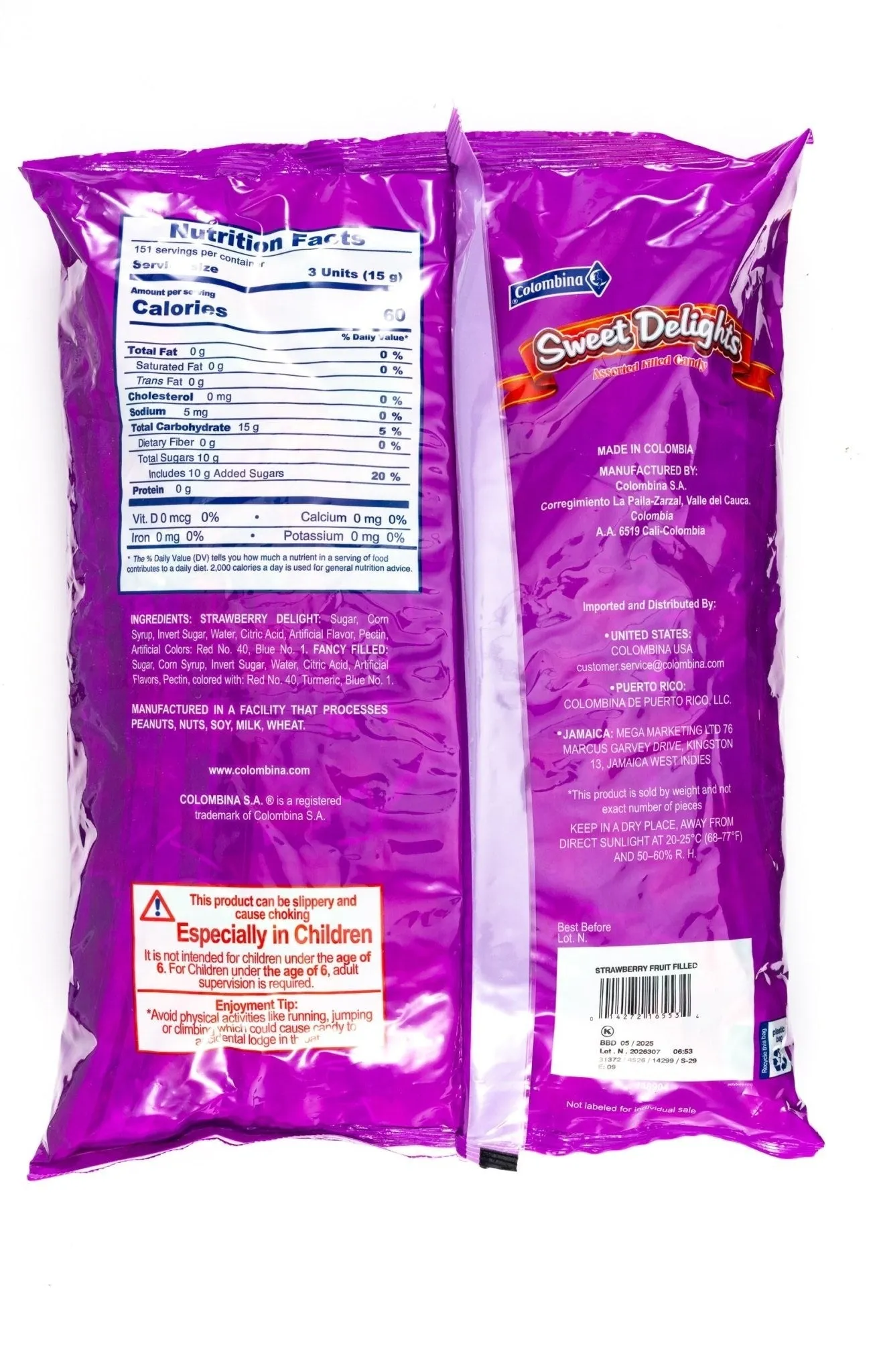 Colombina Sweet Delights Assorted Filled Candy Bulk Bag (80 oz, 450 ct.)