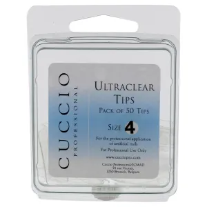 Cuccio Professional Pack of 50 Ultraclear Manicure False Nail Tips - Size 4