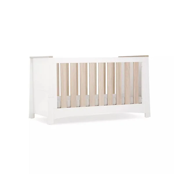 CuddleCo Ada Cot Bed - White & Ash