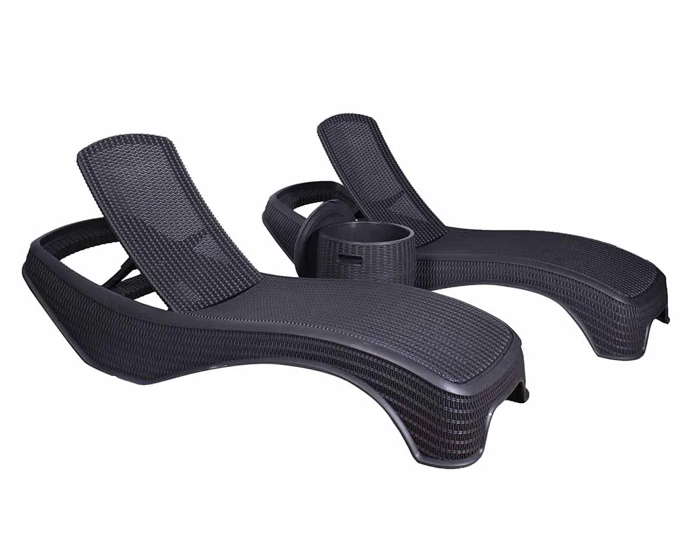 Denver Polypropylene- Sun Lounger and Ice Bucket Set- Black