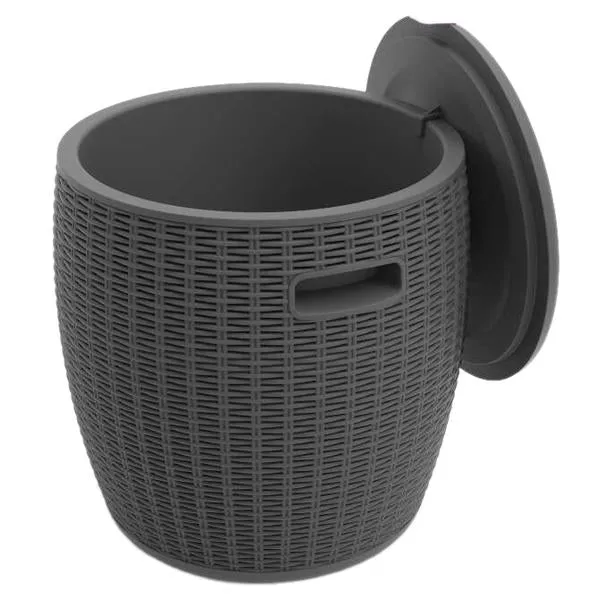 Denver Polypropylene- Sun Lounger and Ice Bucket Set- Black