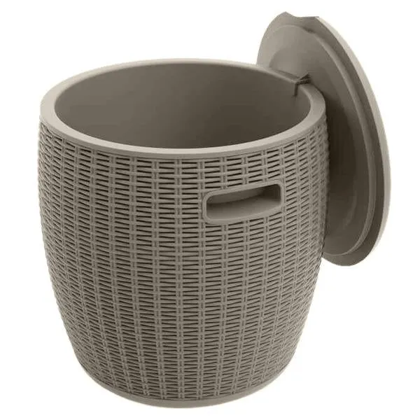 Denver Polypropylene- Sun Lounger and Ice Bucket Set- Grey