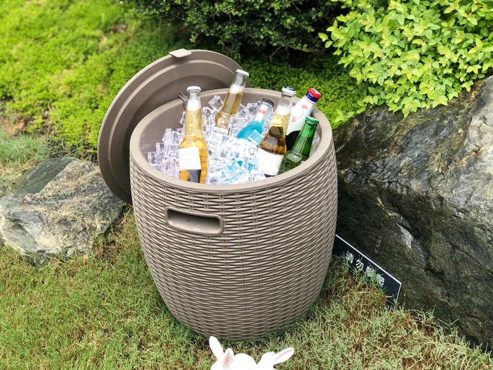 Denver Polypropylene- Sun Lounger and Ice Bucket Set- Grey