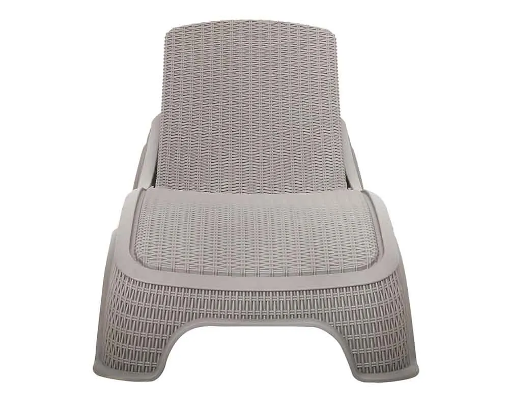 Denver Polypropylene- Sun Lounger and Ice Bucket Set- Grey