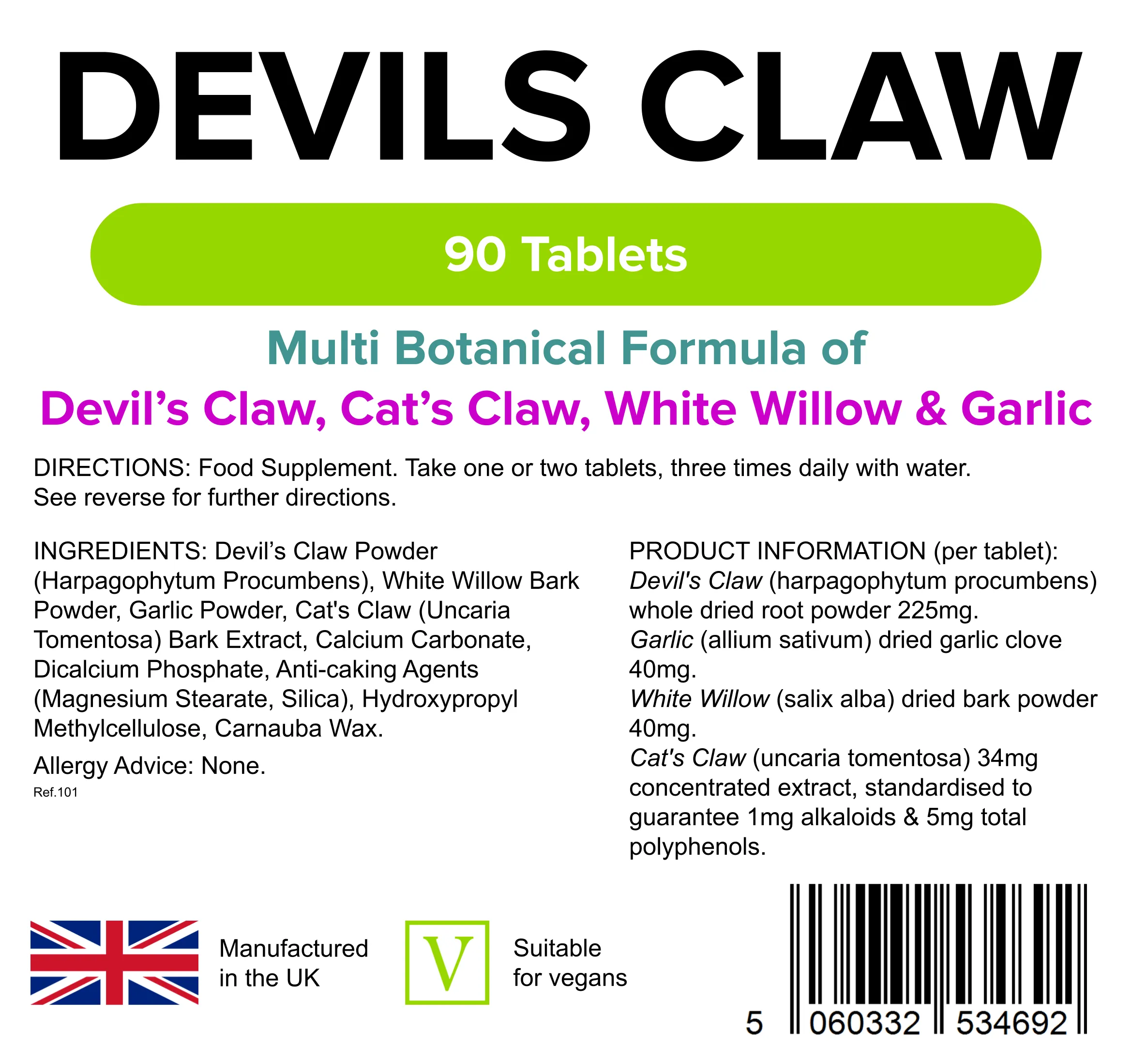 Devils Claw Formula Tablets