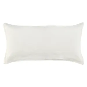 Doji 20 x 36 King Lumbar Pillow Sham, White Ivory Cotton, Premium Linen By Casagear Home