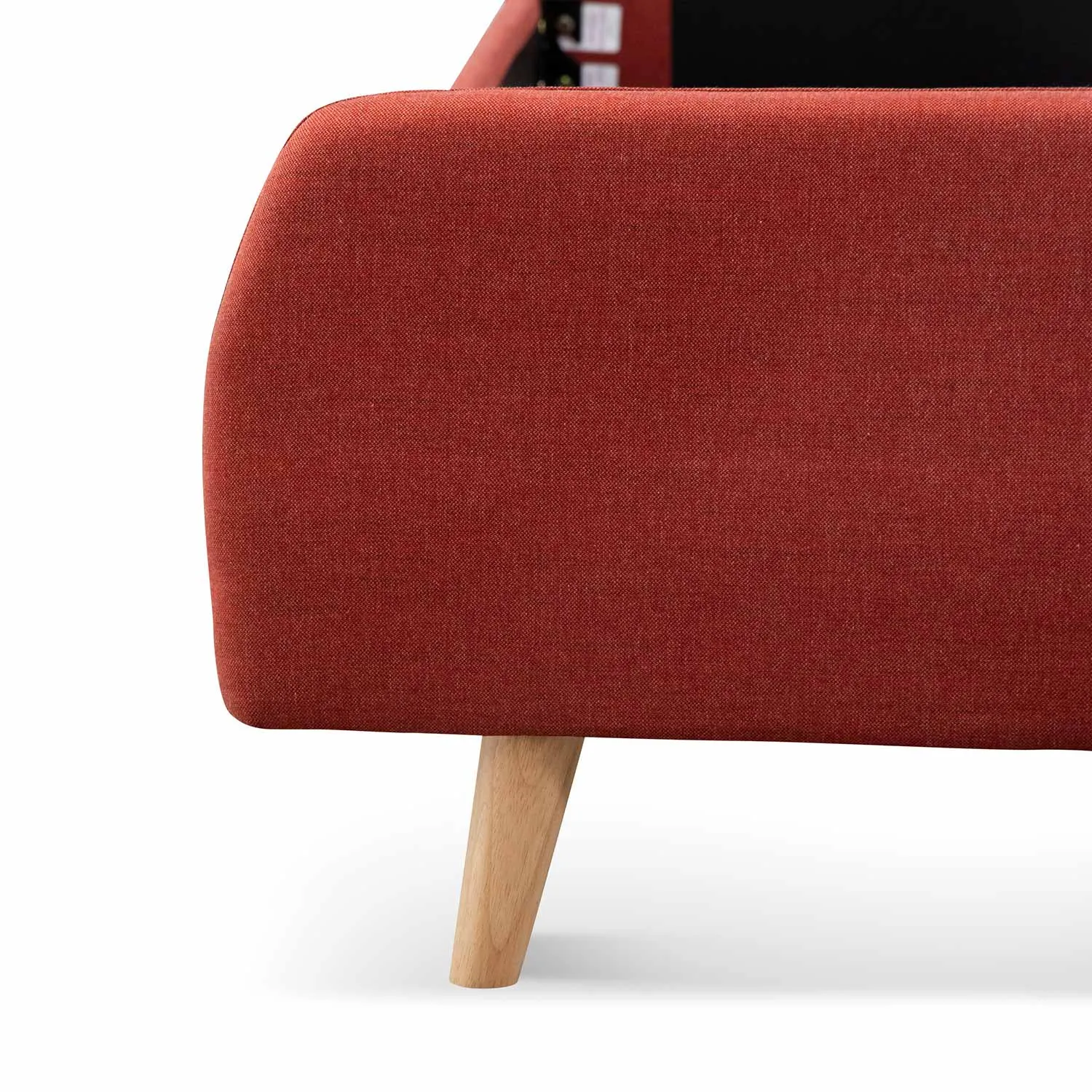 Fabric Queen Bed - Blood Orange