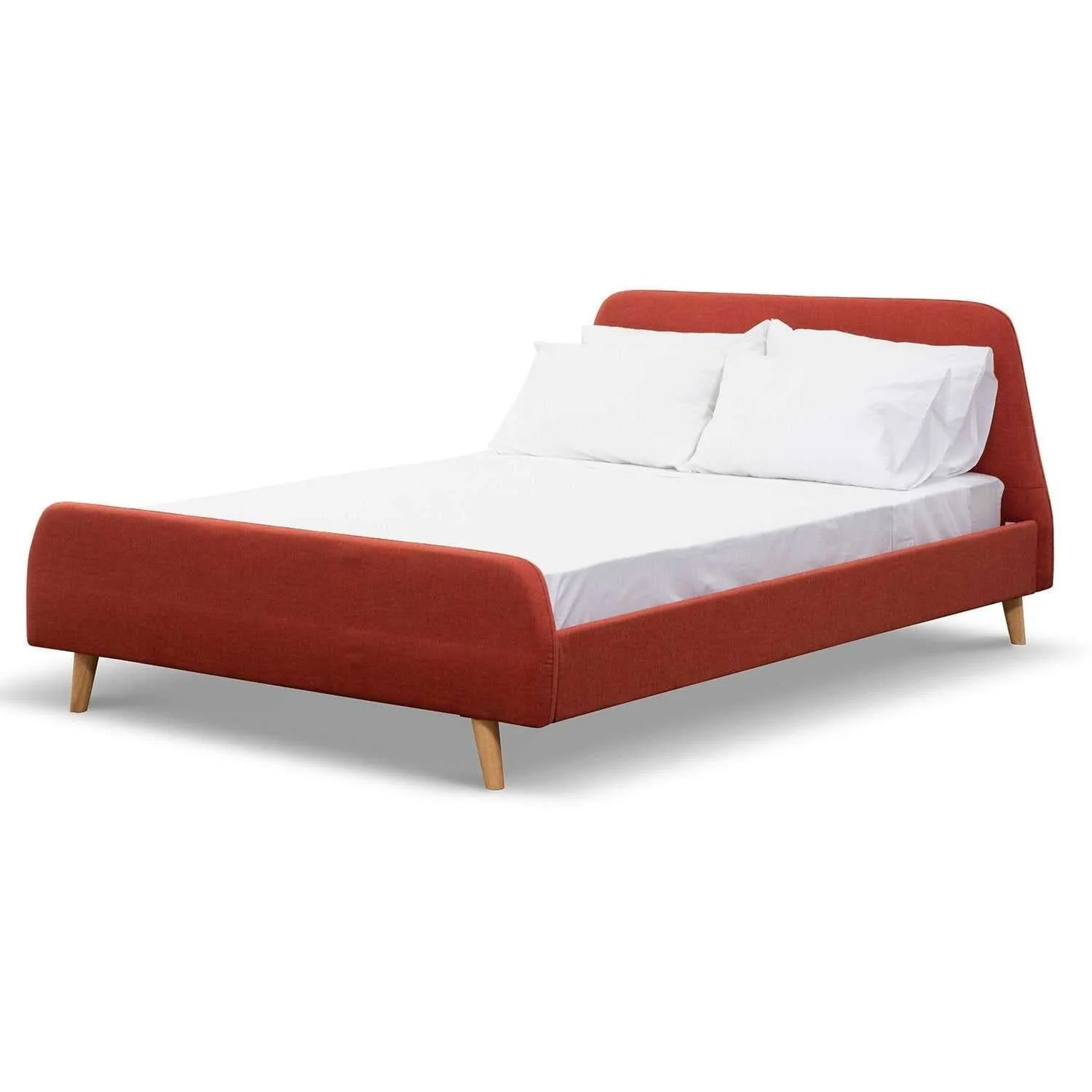 Fabric Queen Bed - Blood Orange