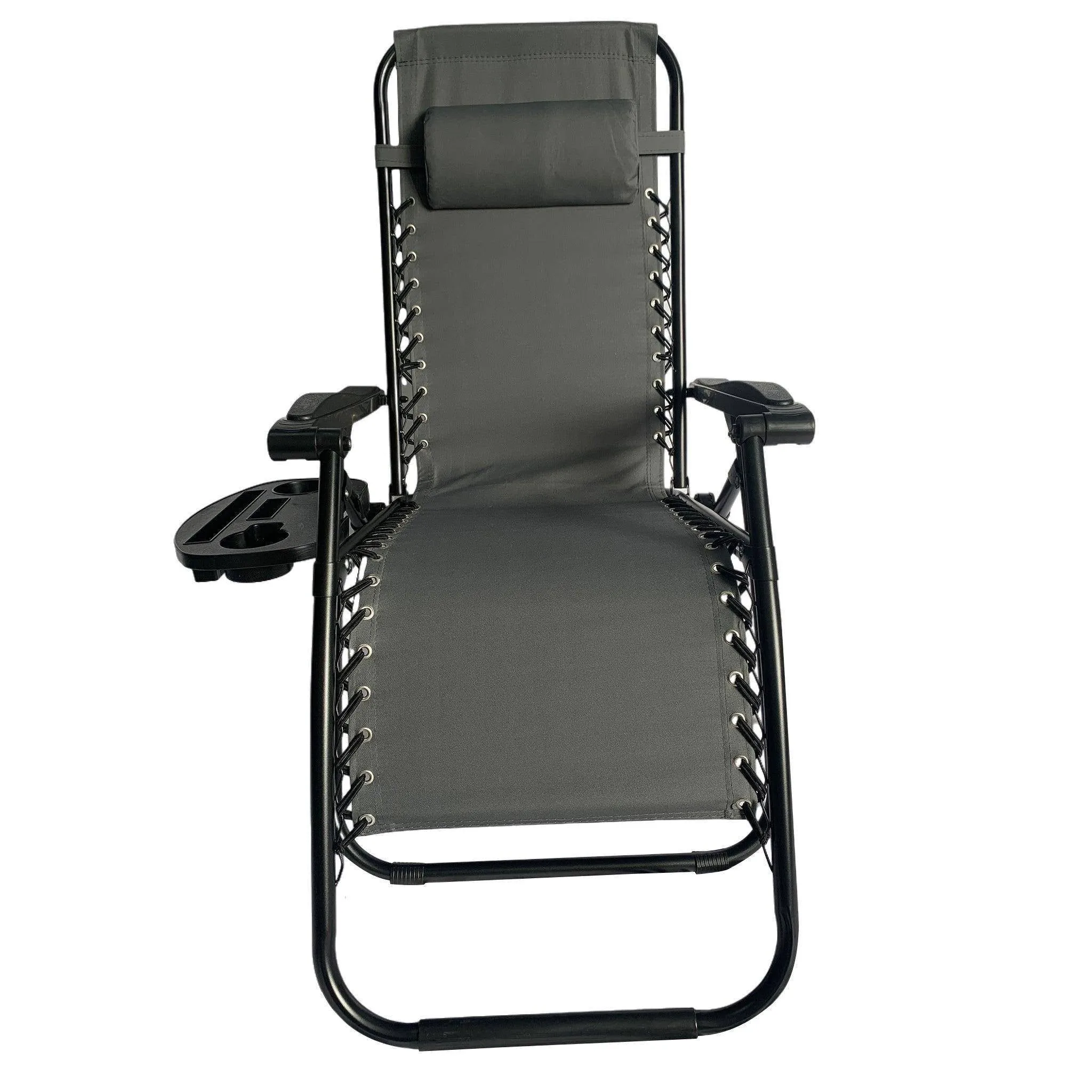 Folding Recliner Chair Lounger With Tray - Set Of 2-BSC-012