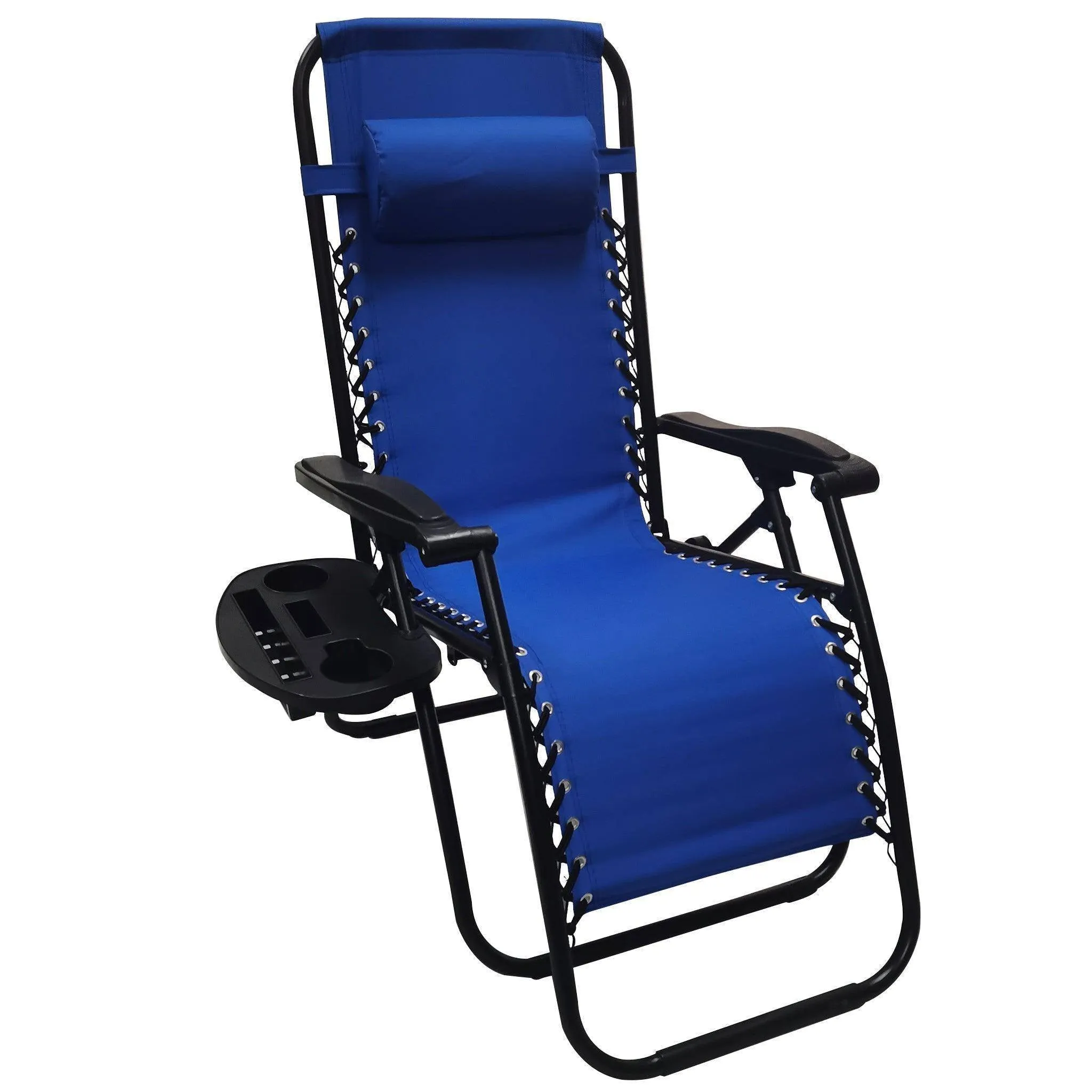 Folding Recliner Chair Lounger With Tray - Set Of 2-BSC-012