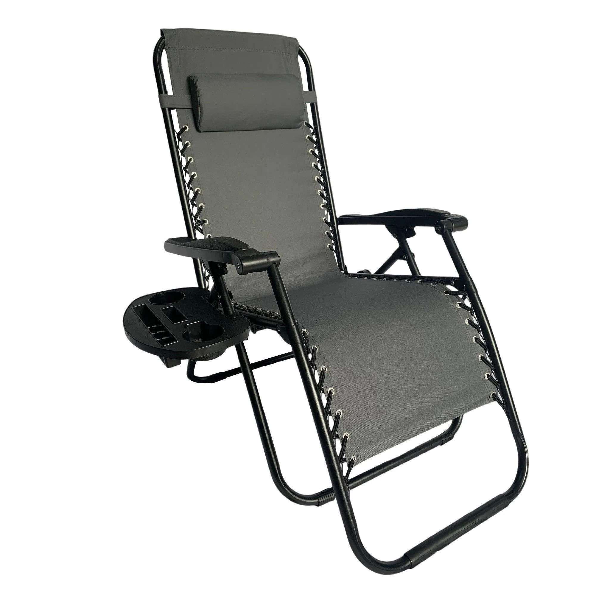 Folding Recliner Chair Lounger With Tray - Set Of 2-BSC-012