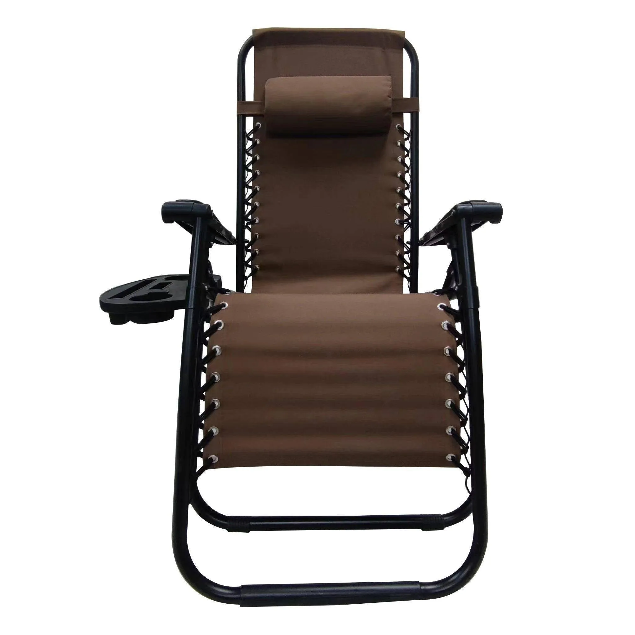 Folding Recliner Chair Lounger With Tray - Set Of 2-BSC-012