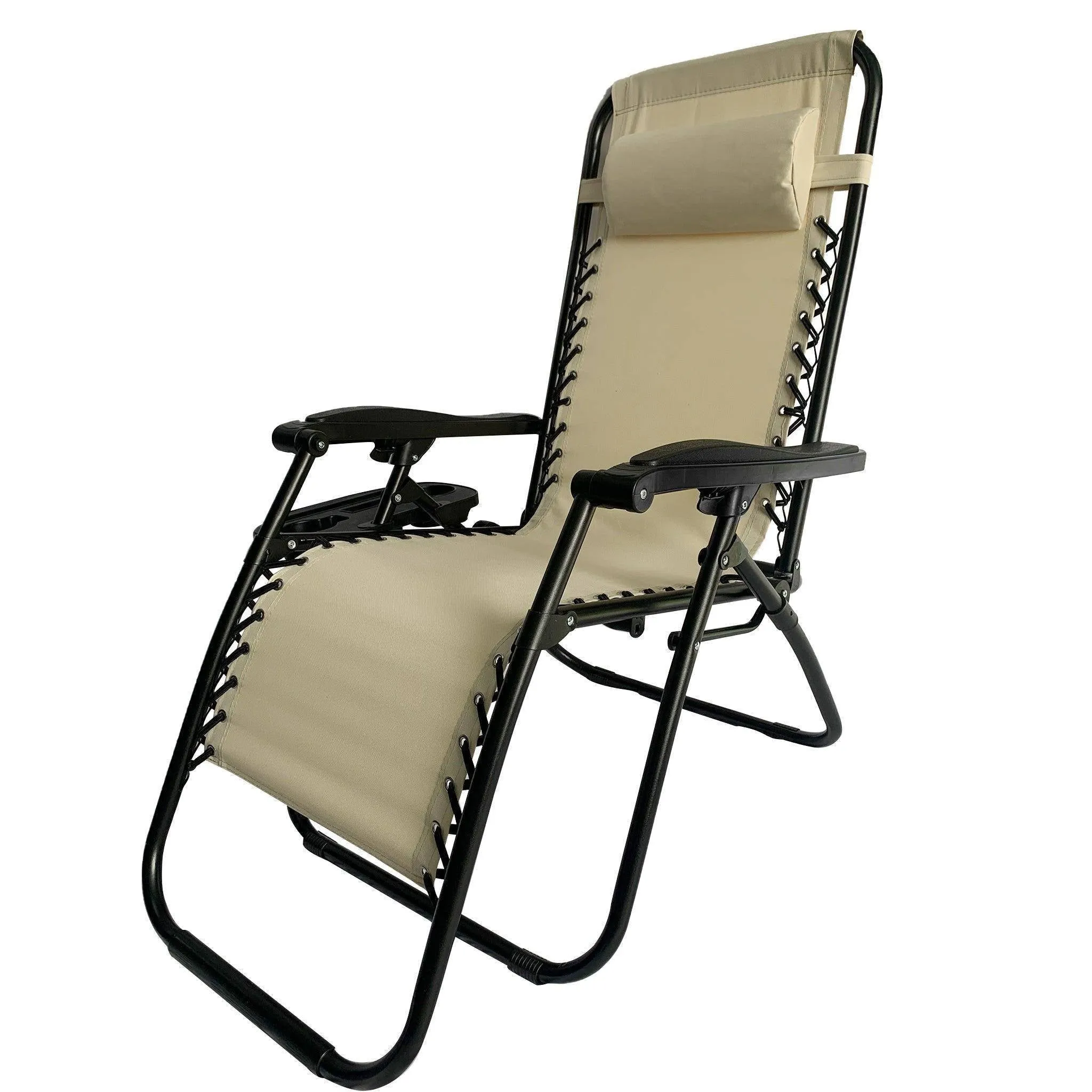 Folding Recliner Chair Lounger With Tray - Set Of 2-BSC-012