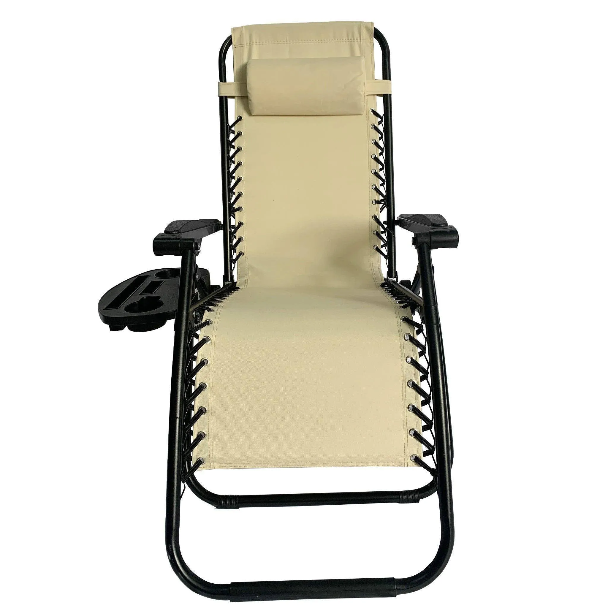 Folding Recliner Chair Lounger With Tray - Set Of 2-BSC-012
