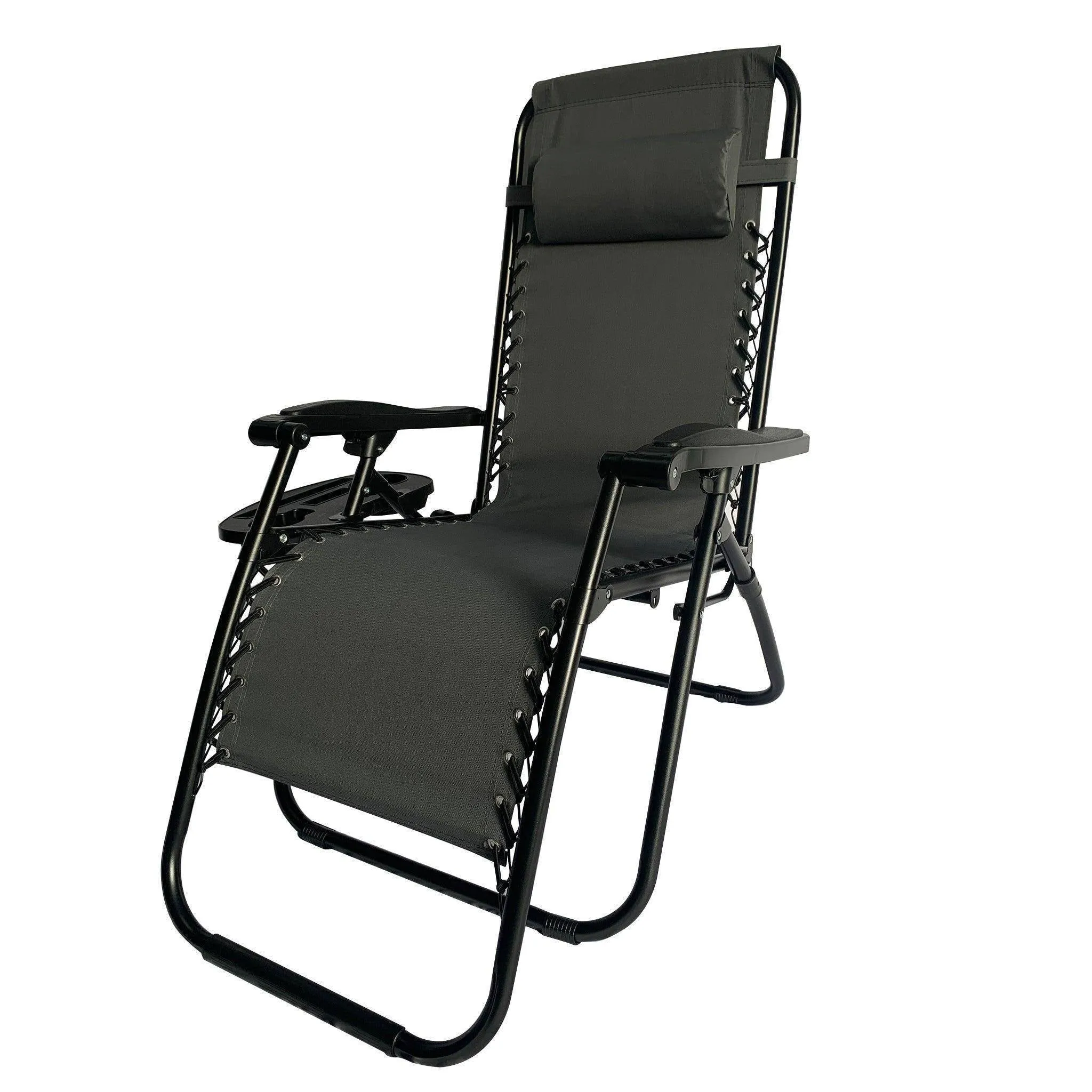 Folding Recliner Chair Lounger With Tray - Set Of 2-BSC-012