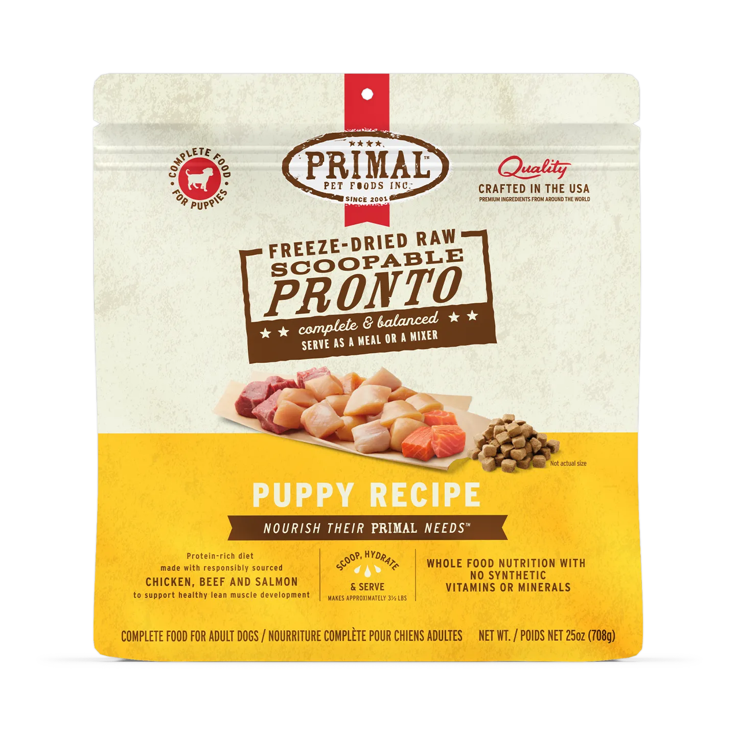 Freeze-Dried Raw Scoopable Pronto Dog Food <br> Puppy Recipe