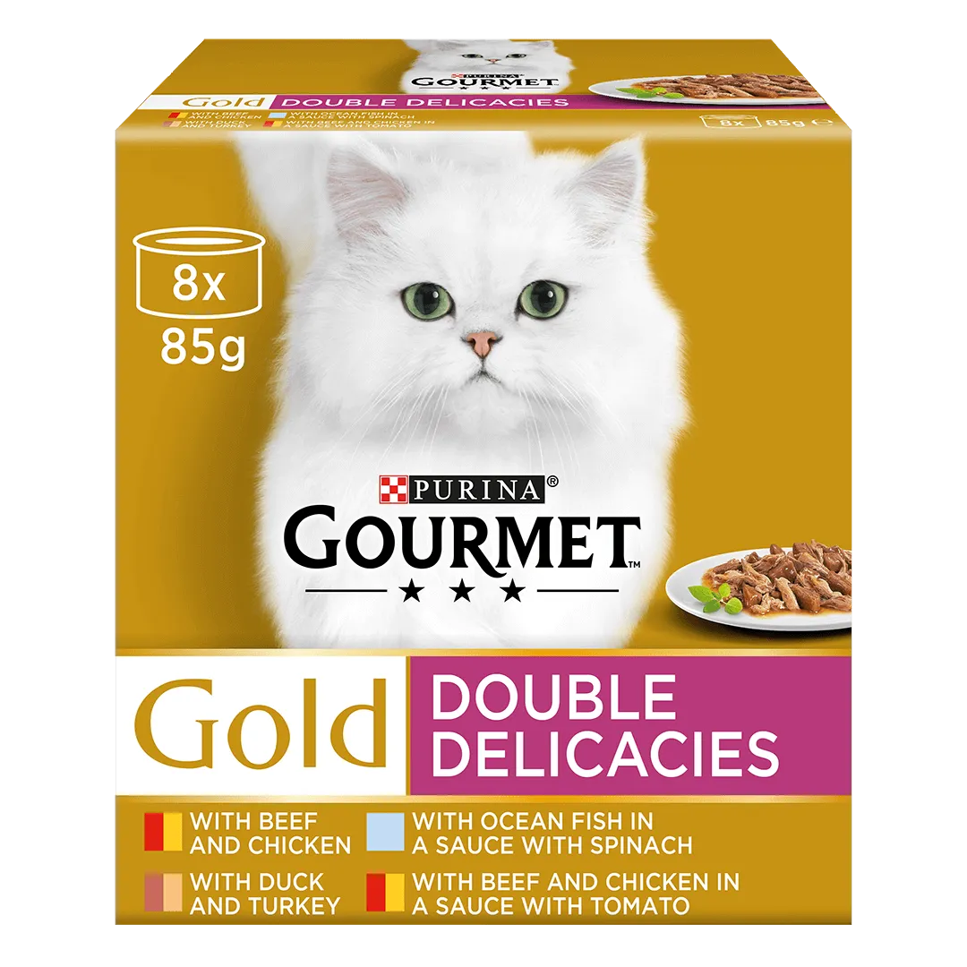 Gourmet Gold Double Delicacies Cat Food 8x85g