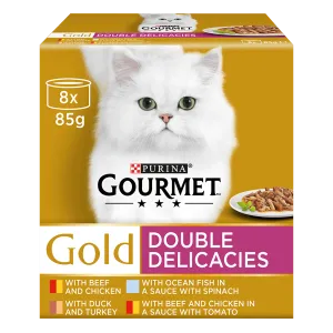 Gourmet Gold Double Delicacies Cat Food 8x85g