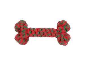 Holiday Bone 11" Rope Dog Toy