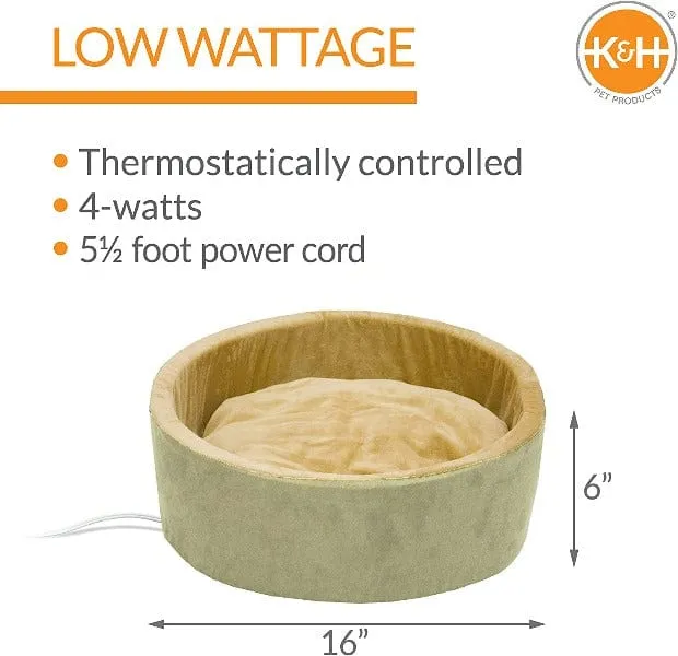K&H Small Sage Thermo Kitty Bed