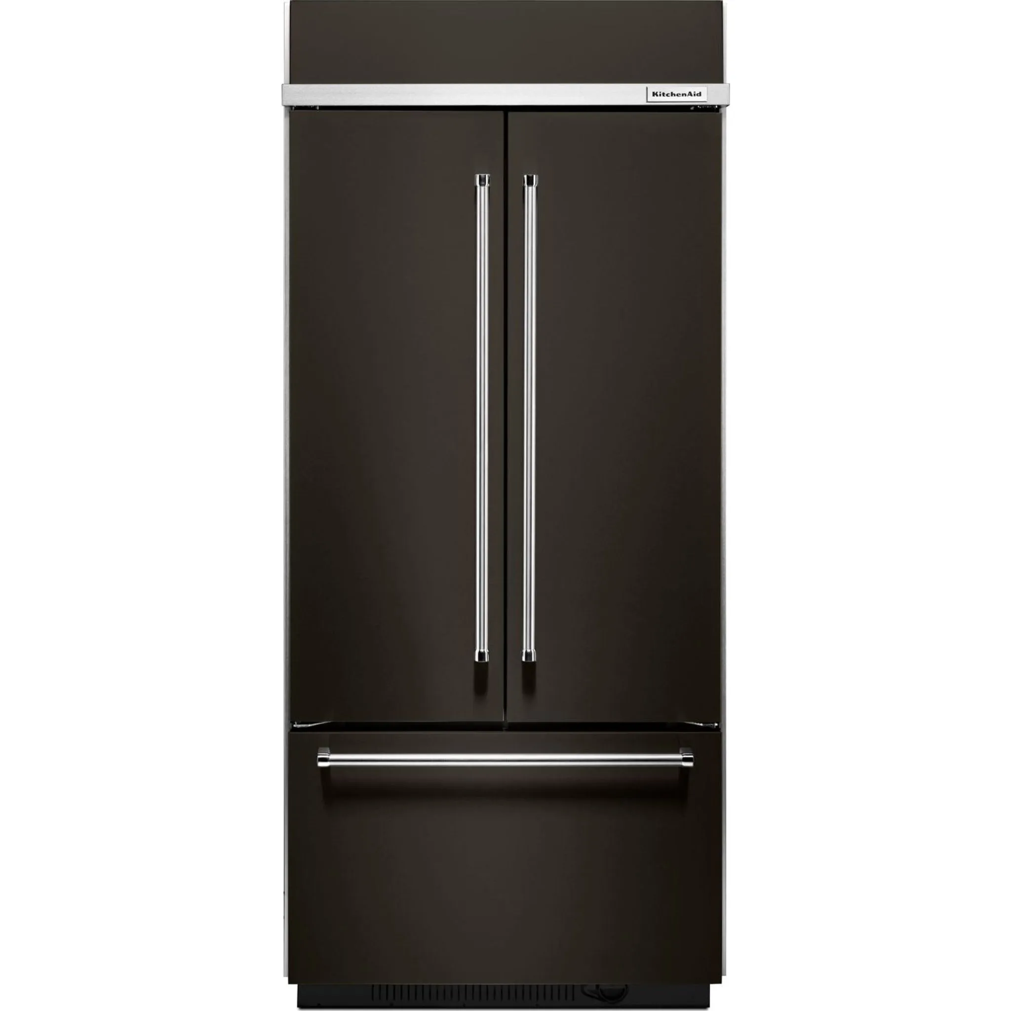 KitchenAid  20.8 cu. ft. 36" Width Built In Stainless Steel French Door Refrigerator with Platinum Interior Design (KBFN506EBS)