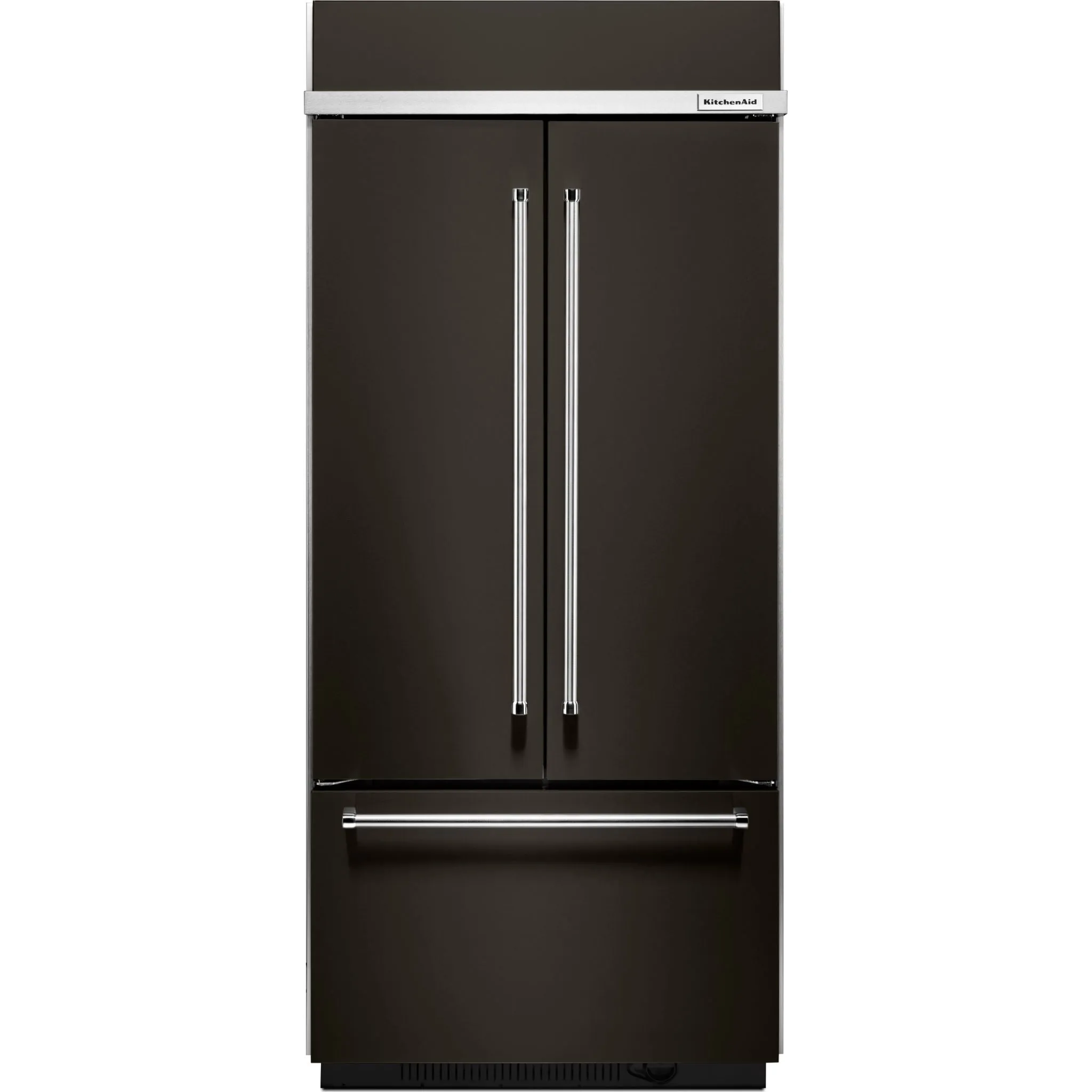 KitchenAid  20.8 cu. ft. 36" Width Built In Stainless Steel French Door Refrigerator with Platinum Interior Design (KBFN506EBS)