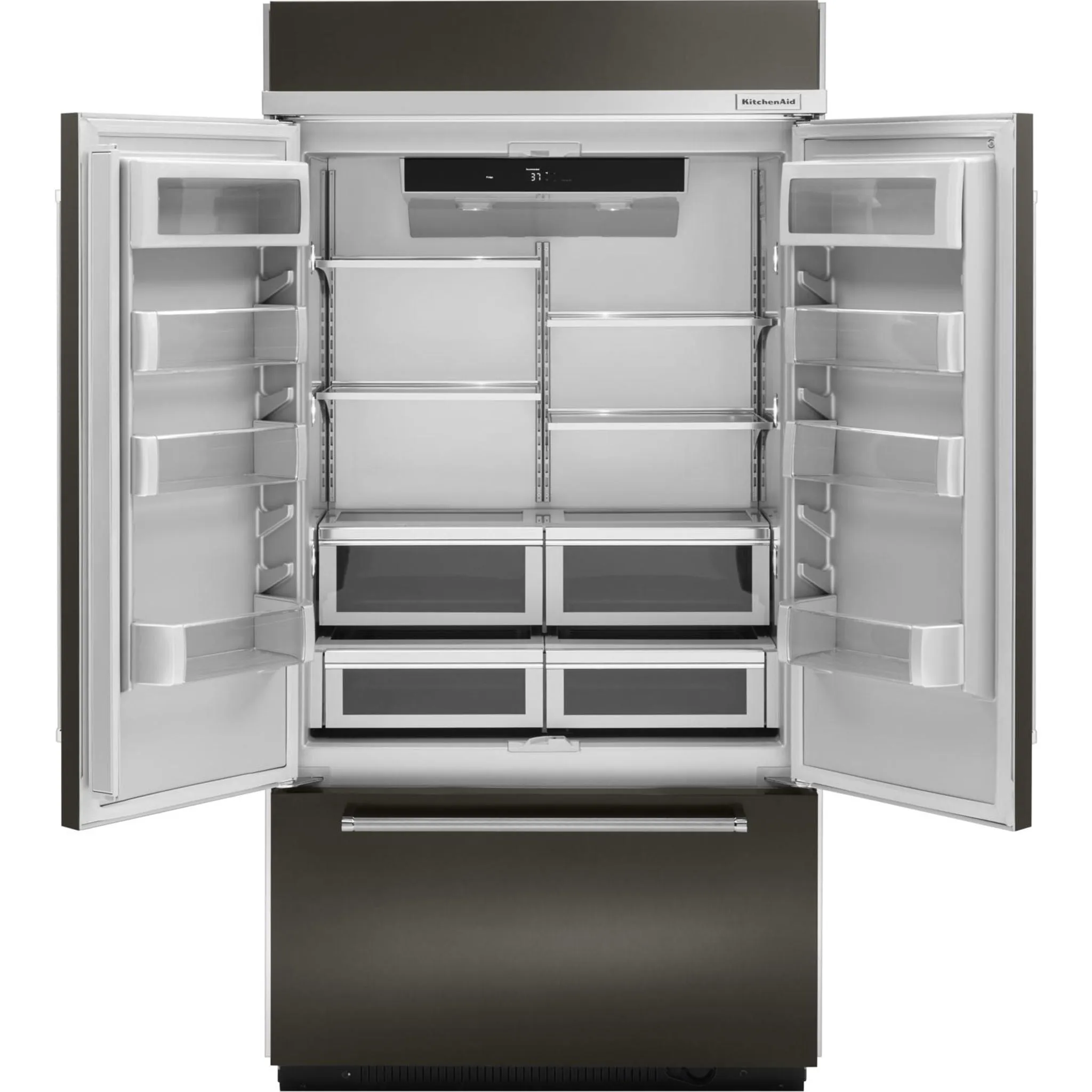 KitchenAid  24.2 cu. ft. 42" Width Built-In Stainless French Door Refrigerator with Platinum Interior Design (KBFN502EBS)