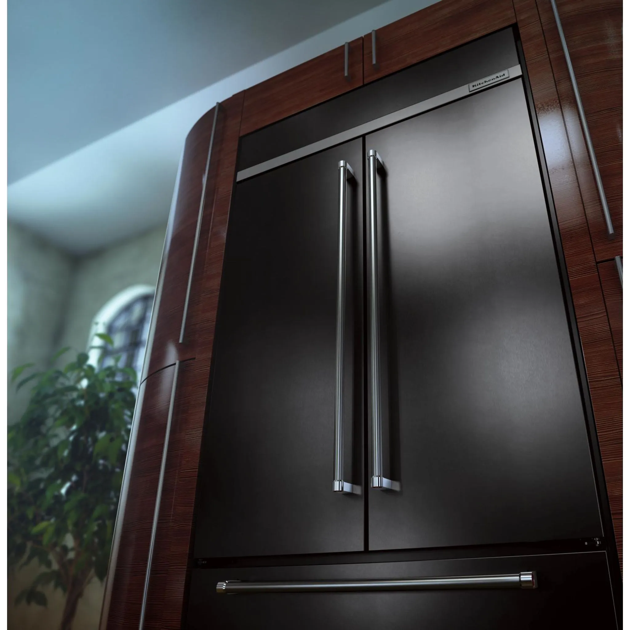 KitchenAid  24.2 cu. ft. 42" Width Built-In Stainless French Door Refrigerator with Platinum Interior Design (KBFN502EBS)