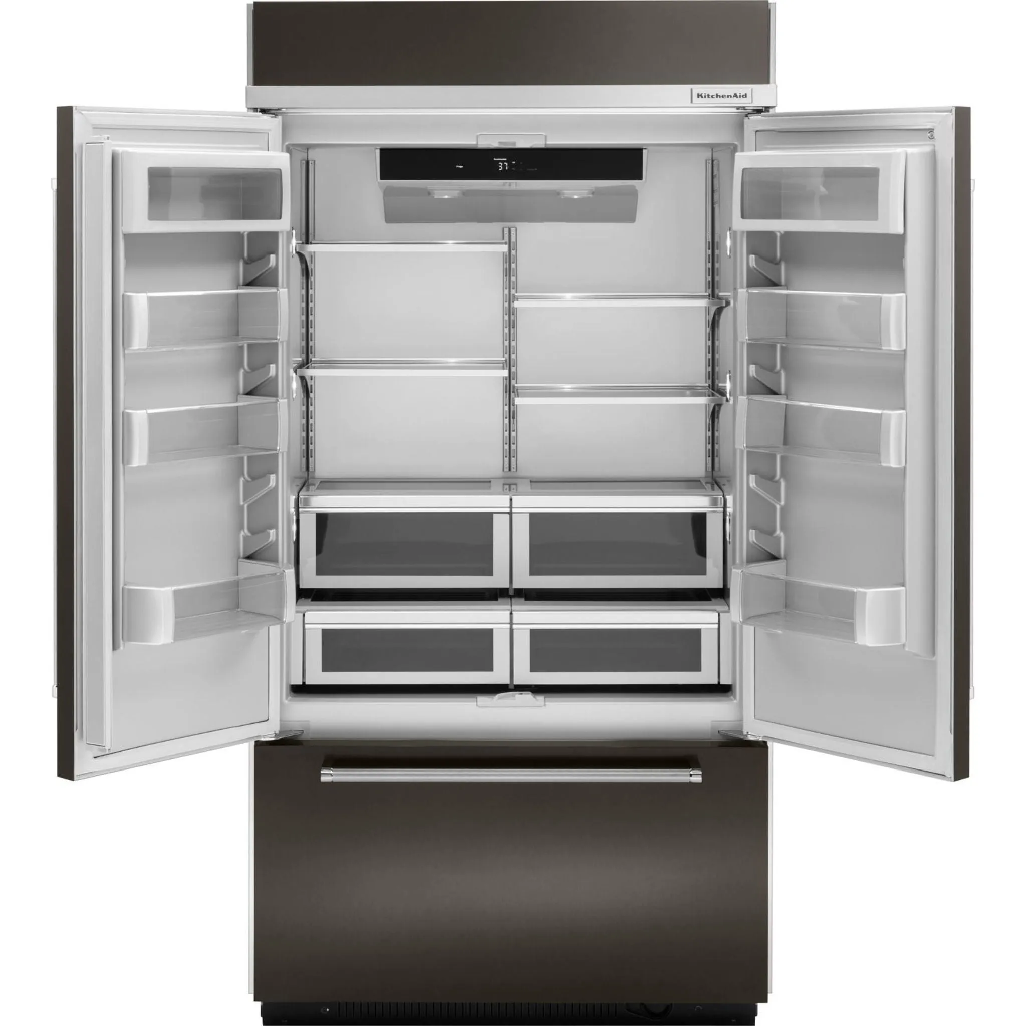 KitchenAid  24.2 cu. ft. 42" Width Built-In Stainless French Door Refrigerator with Platinum Interior Design (KBFN502EBS)