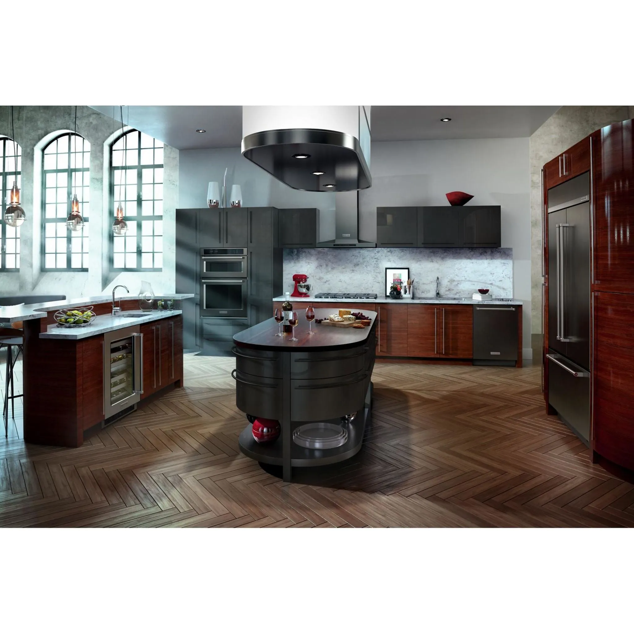 KitchenAid  24.2 cu. ft. 42" Width Built-In Stainless French Door Refrigerator with Platinum Interior Design (KBFN502EBS)