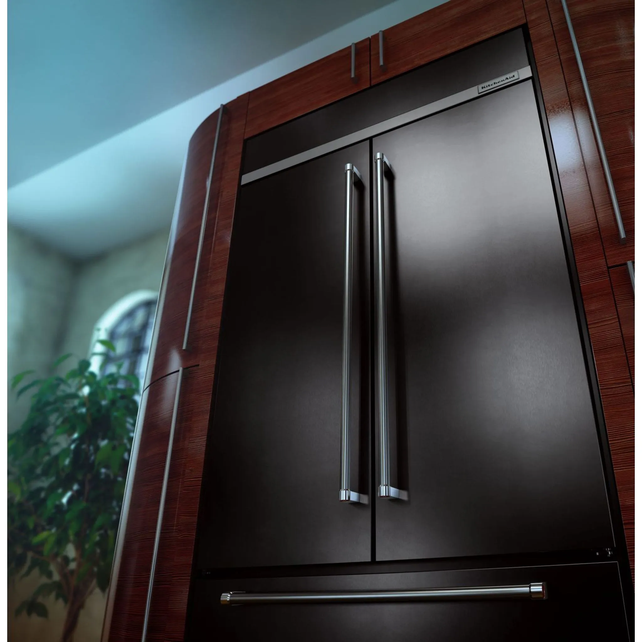 KitchenAid  24.2 cu. ft. 42" Width Built-In Stainless French Door Refrigerator with Platinum Interior Design (KBFN502EBS)