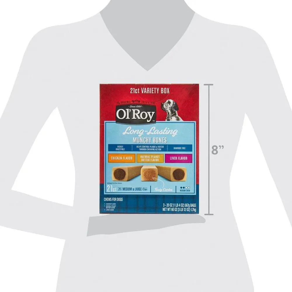 Munchy Bones Dog Treats Value Pack, 21 Count