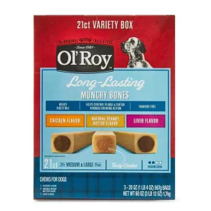 Munchy Bones Dog Treats Value Pack, 21 Count