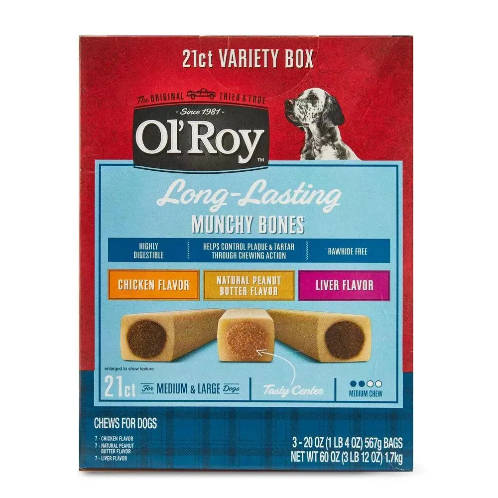 Munchy Bones Dog Treats Value Pack, 21 Count