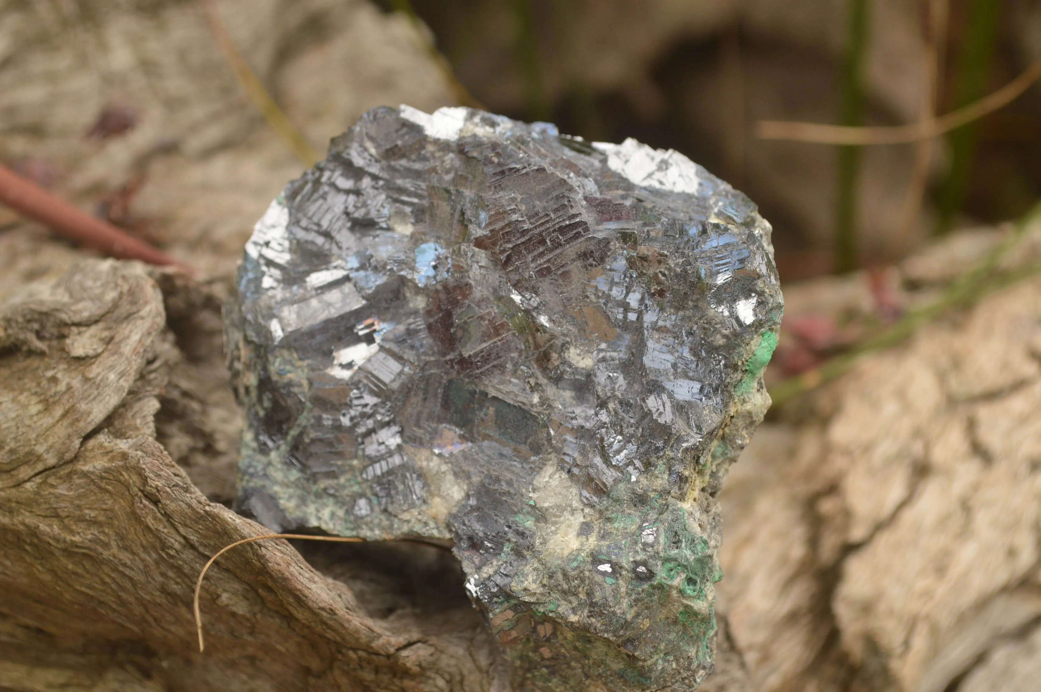 Natural Silver Lead Galena Specimens (Some With Copper) x 6 From Namibia