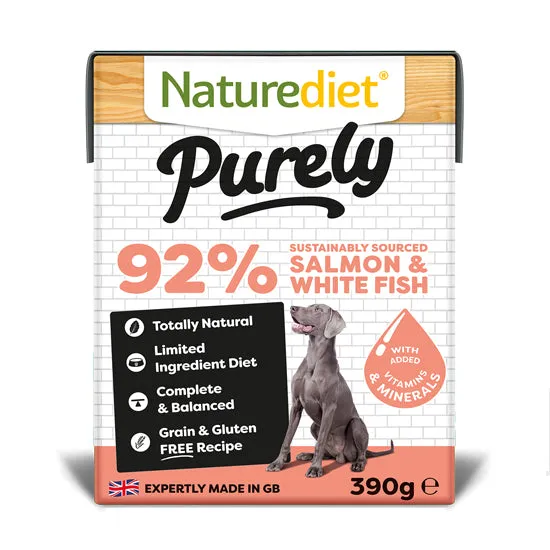 Nature Diet Purely Dog Food - Salmon & White Fish 390g
