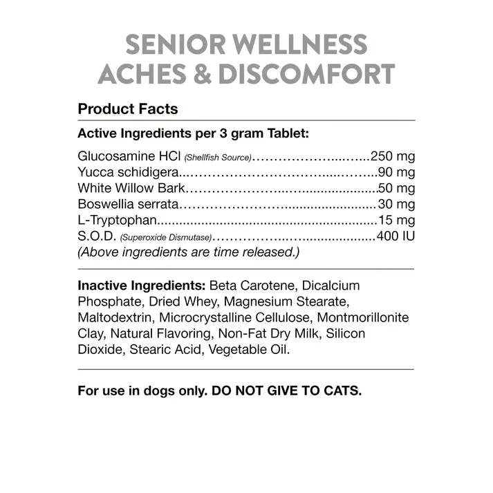 NaturVet Senior Wellness Aches & Discomfort 60 chew tabs