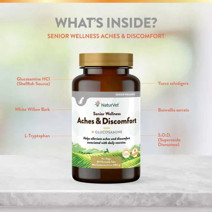 NaturVet Senior Wellness Aches & Discomfort 60 chew tabs