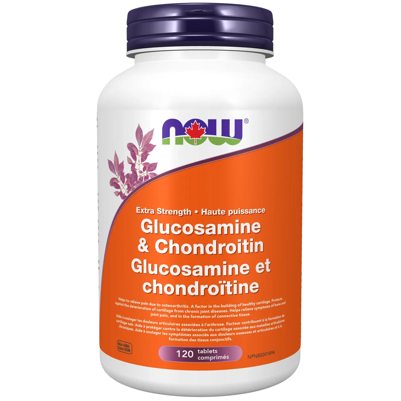 NOW Foods Glucosamine & Chondroitin Extra Strength, 750/600mg Tabs, 120 ct