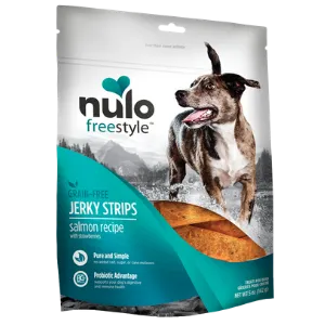 Nulo Freestyle Jerky Strips Salmon with Strawberries Dog Treat 5 oz.