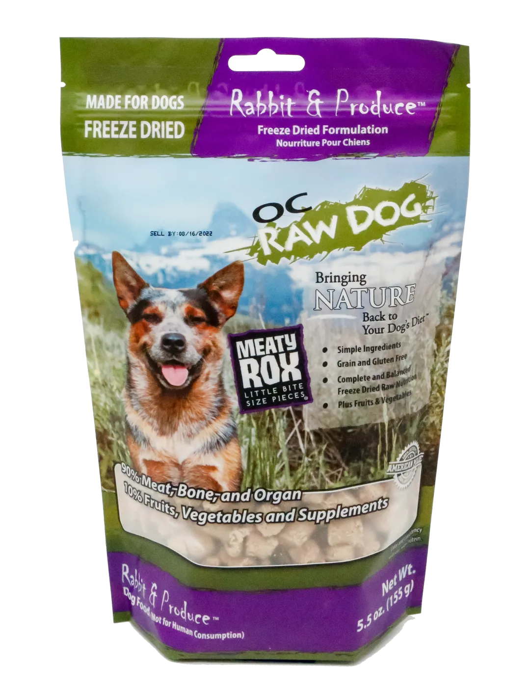 OC Raw Freeze-Dried Rabbit & Produce Rox